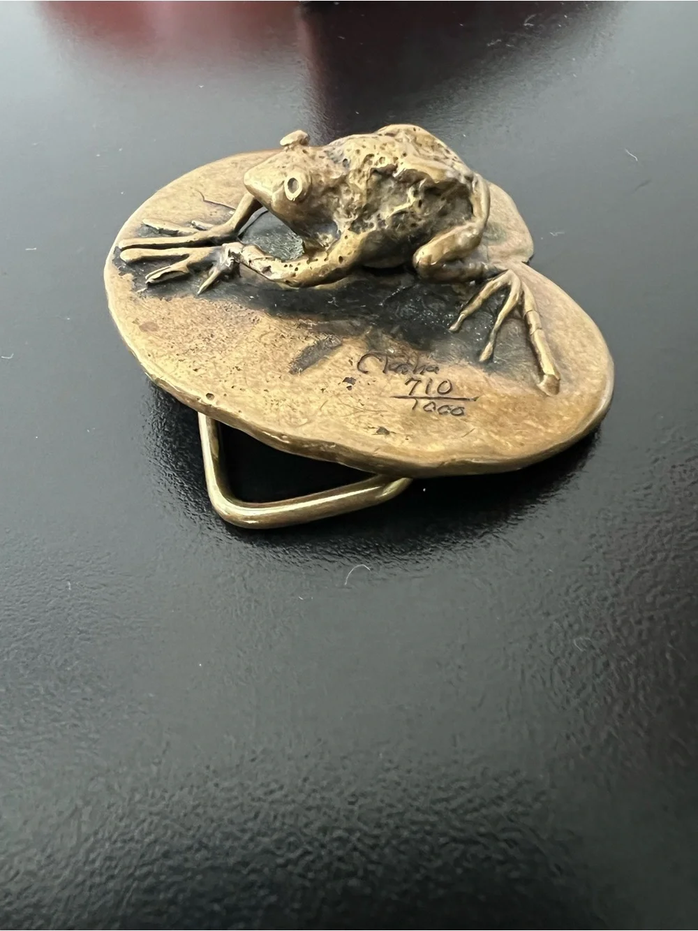 Vintage Carl Tasha Frog Brass Belt Buckle | Limited Edition #710/1000 | Signed